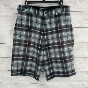 Nike Golf Dri-Fit Plaid Performance Golf Shorts Athletic Activewear Mens Size 32